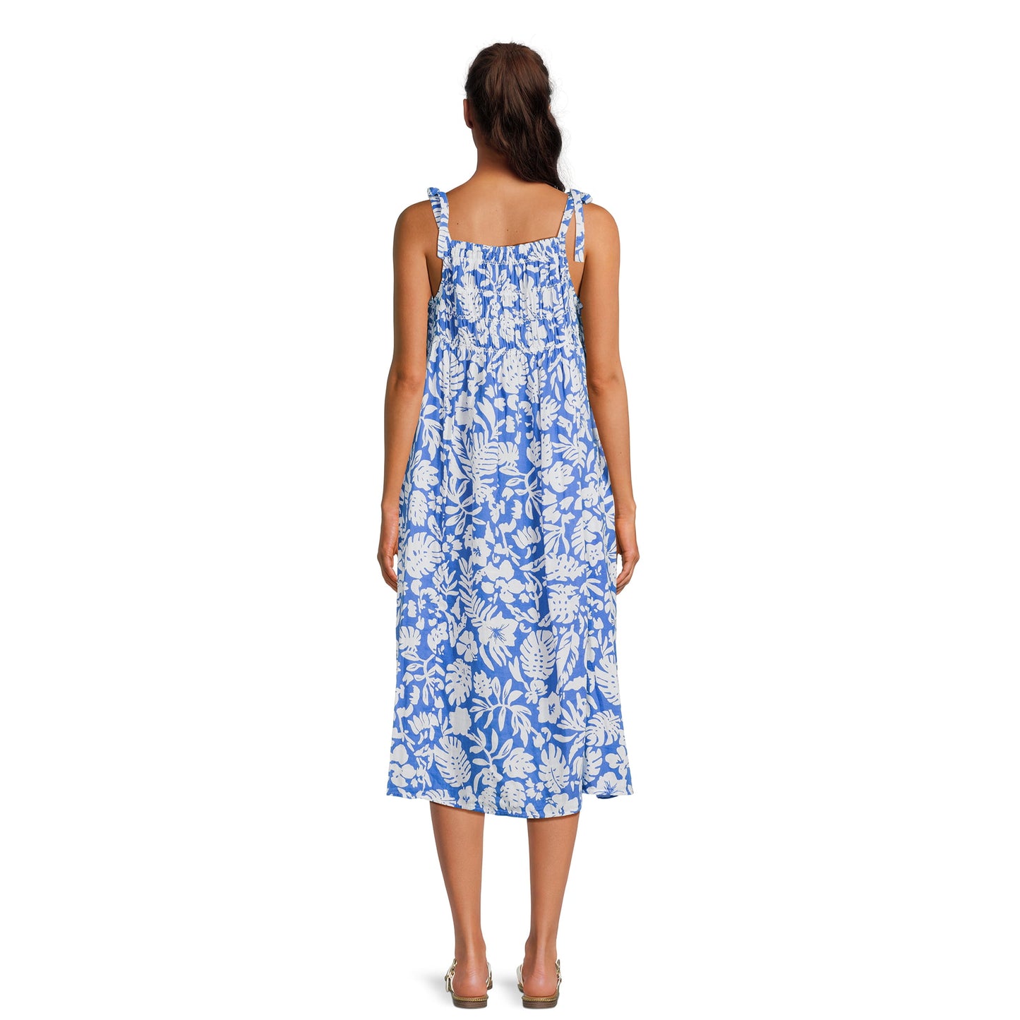 Beachlunchlounge Womens Print Ruched Midi Dress,