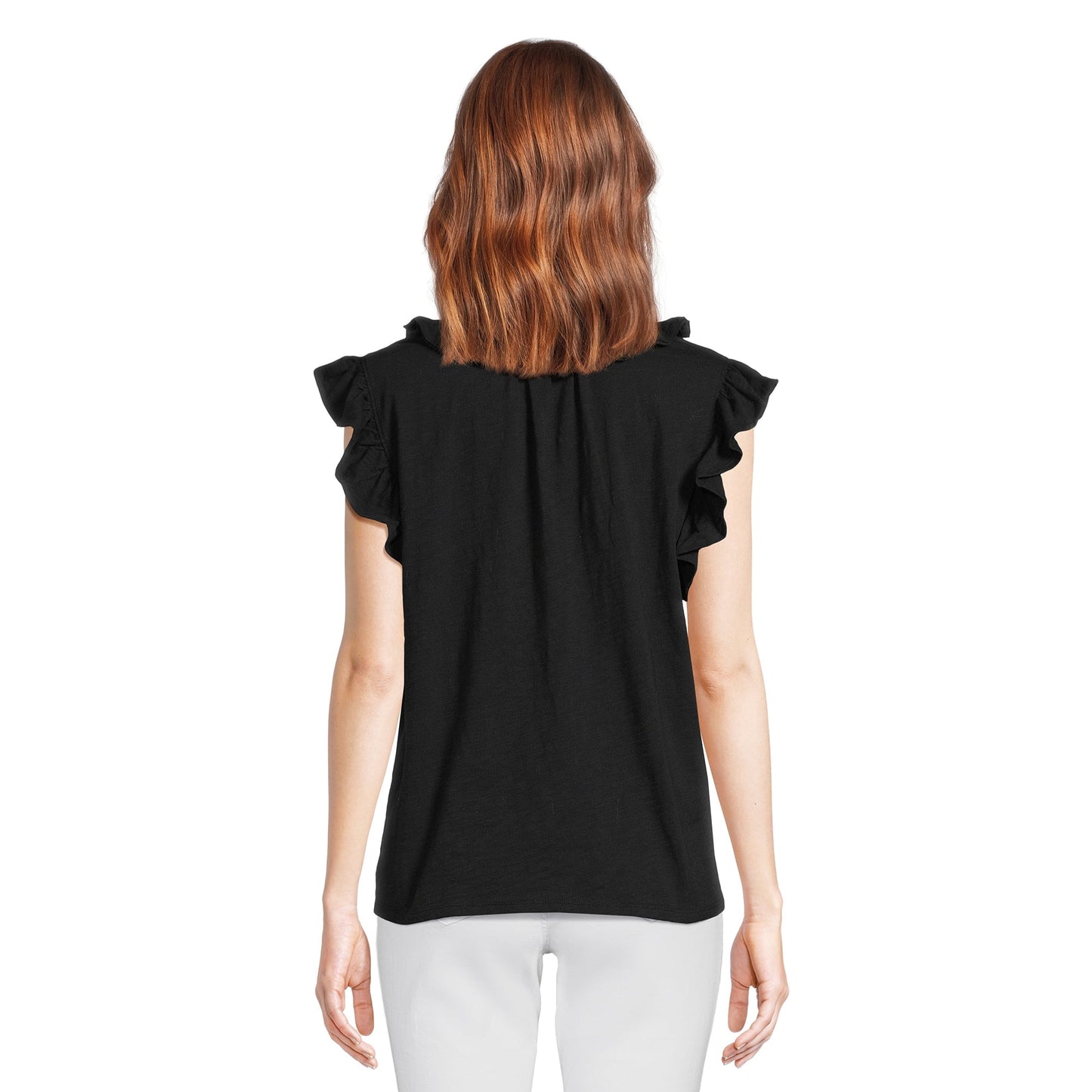 The Pioneer Woman V-Neck Ruffle Sleeve Top, Womens