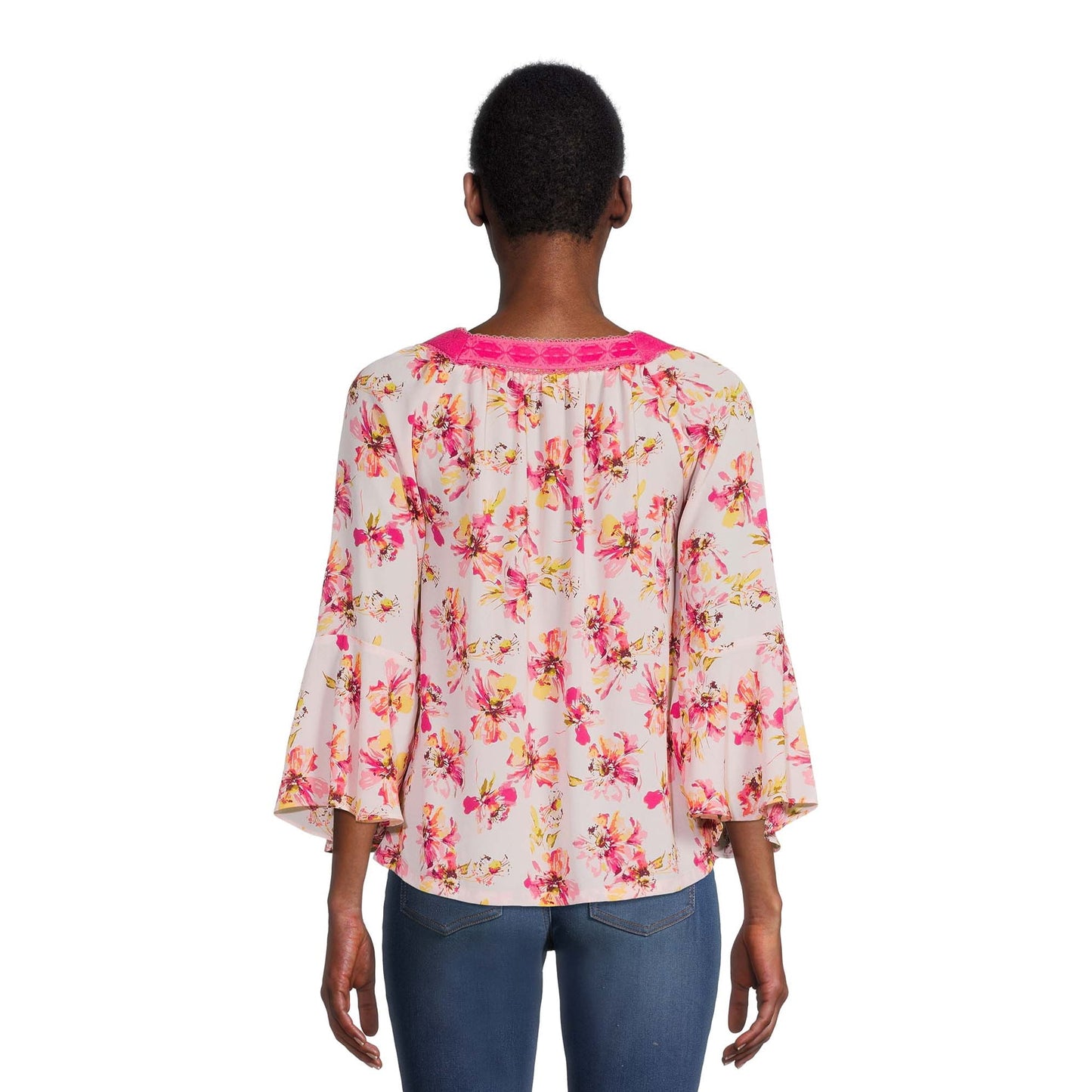 The Pioneer Woman Square Neck Flutter Sleeve Blouse