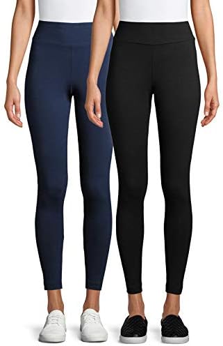 Time and Tru Womens Knit Leggings, 2-Pack,