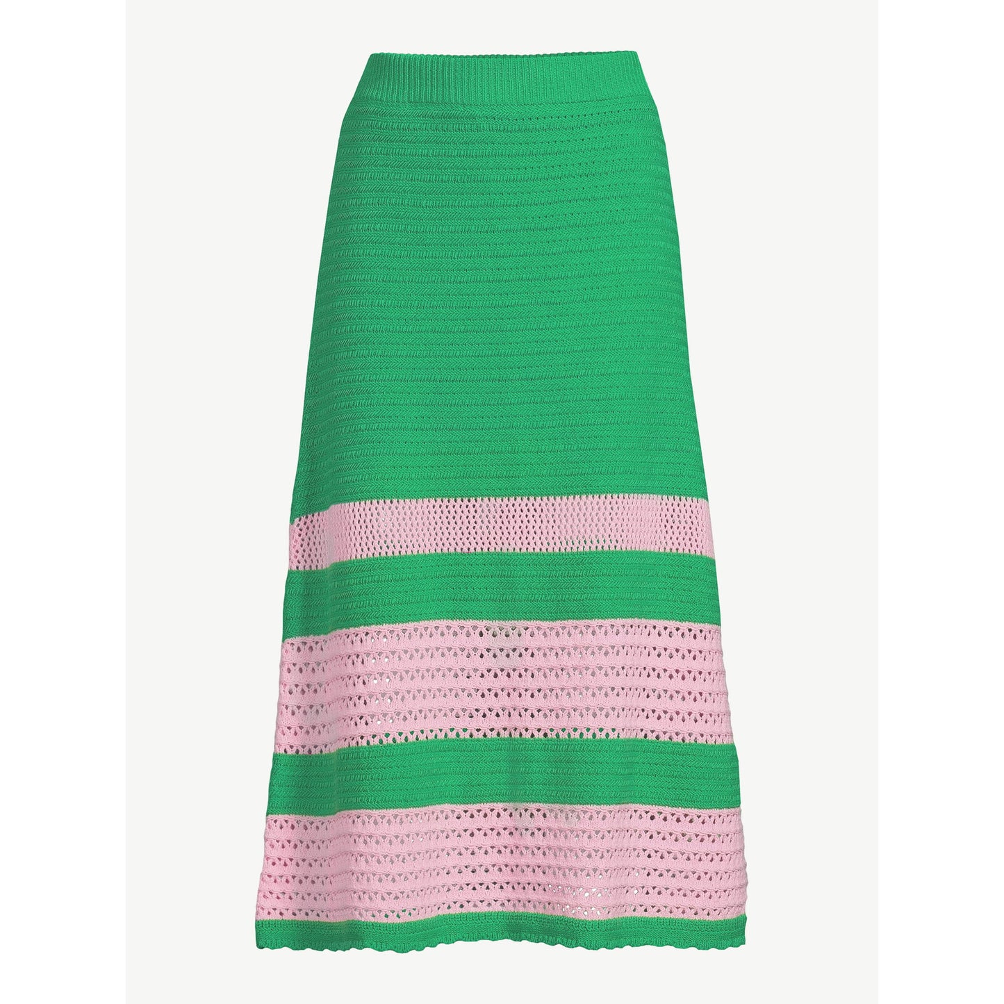 Scoop Women's Crochet Stripe Midi Skirt