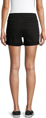 Time and Tru Womens Mid Rise Shorts with Double Roll Cuffs