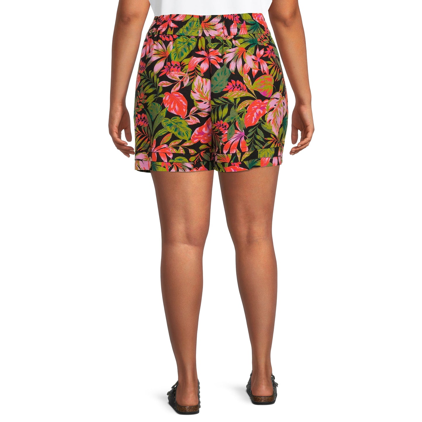 Terra & Sky Womens Plus Size Pleated Pull-On Shorts