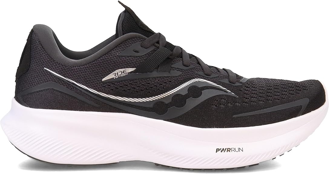 FormFit Saucony Ride 15 Women's Running Shoes (D Width) Black White
