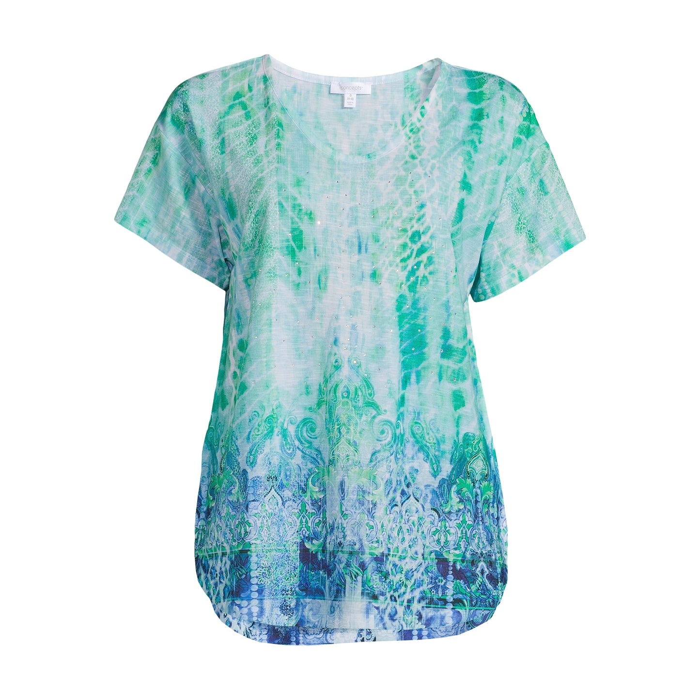 Concepts Women's Sublimation Print Top with Short Sleeves