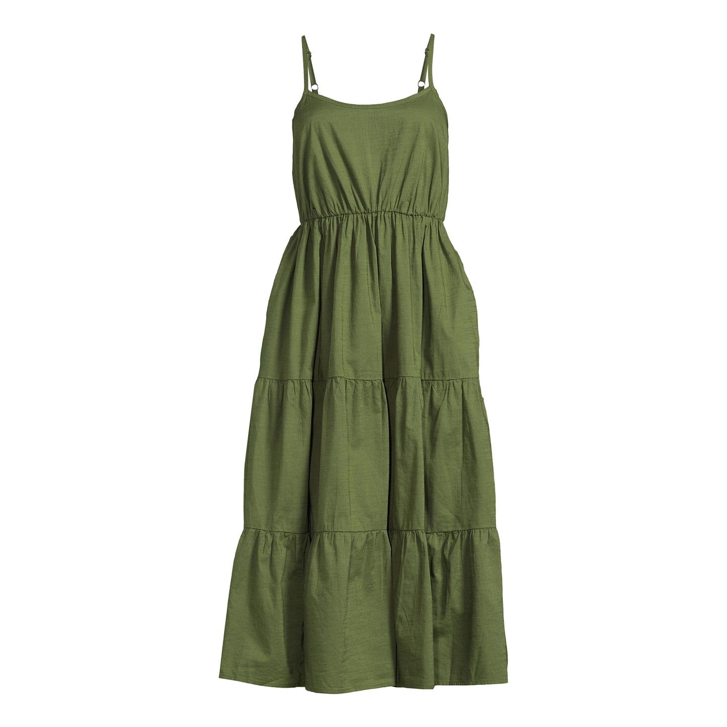 Time & Tru Womens Spaghetti Tiered Dress