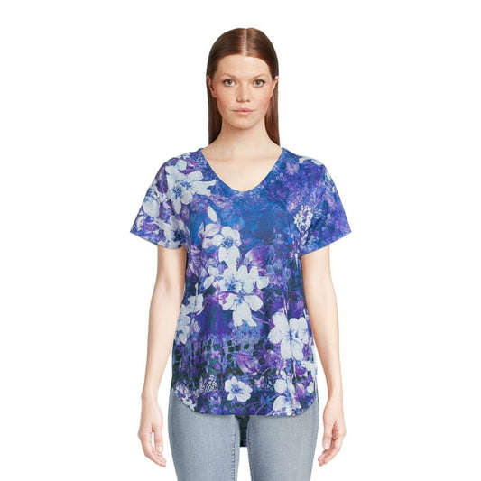 Concepts Women's Sublimation Print Top with Short Sleeves