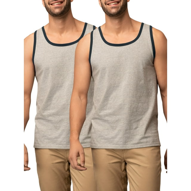 Fruit of the Loom Mens EverSoft Tank Tops, 2 Pack,