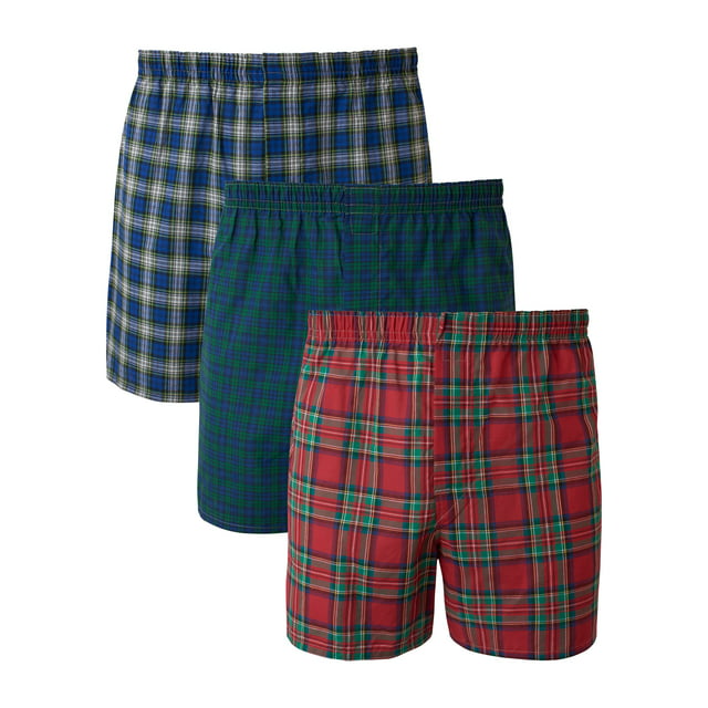 Hanes Mens Woven Boxers, 3 Pack