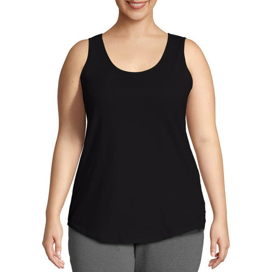 JMS by Hanes Womens Plus Size Shirttail Tank