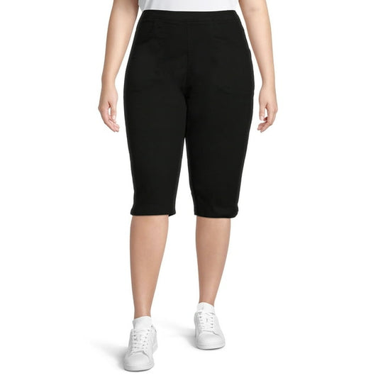 Just My Size Womens Plus Size Pull On 2 Pocket Stretch Capri