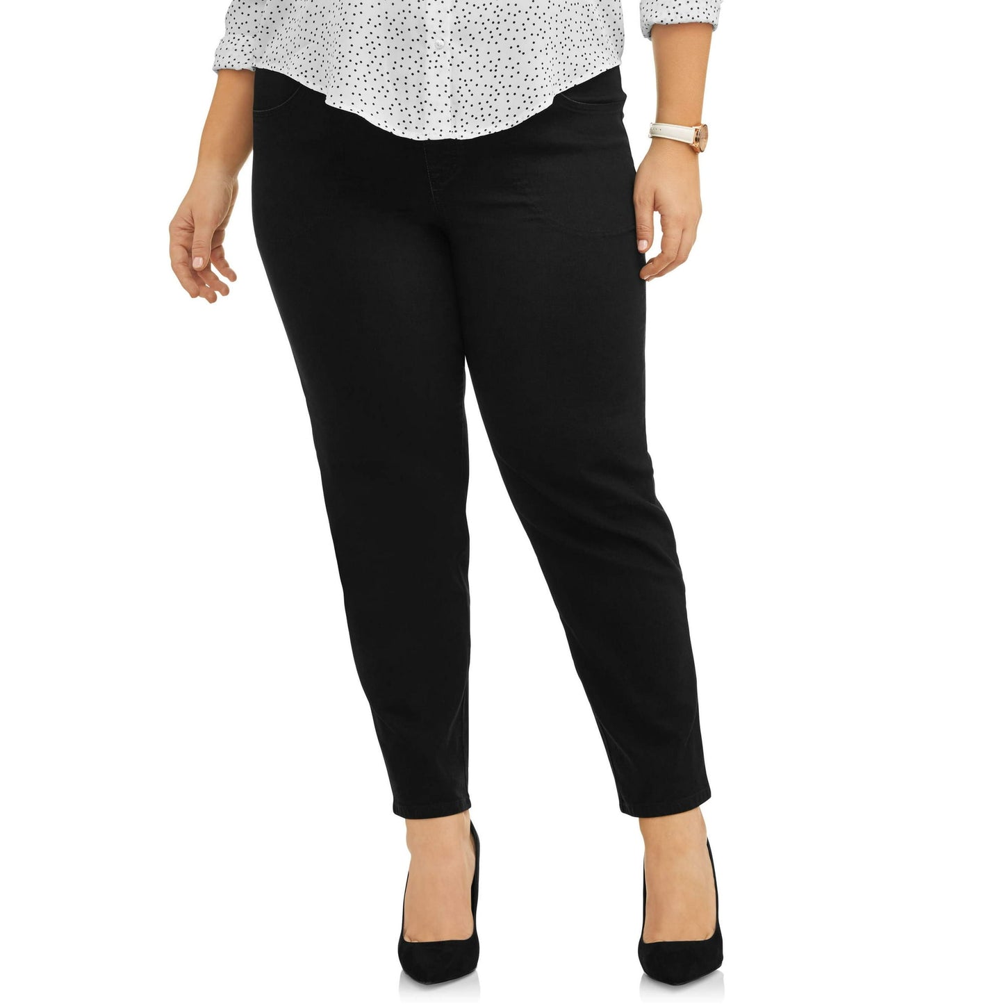 Just My Size Womens Plus Size 2 Pocket Stretch Pull on Pants