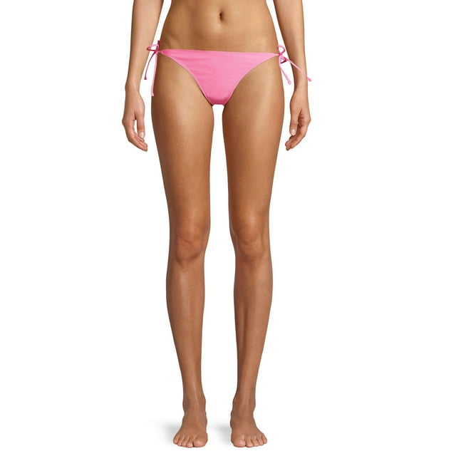 No Boundaries Juniors' Solid Side Tie Nobo Bikini Swimsuit Bottom