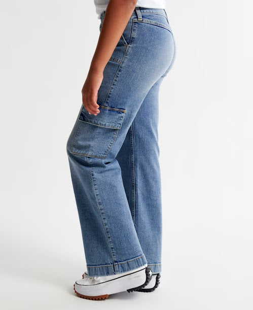 Abercrombie kids high rise wide leg jeans