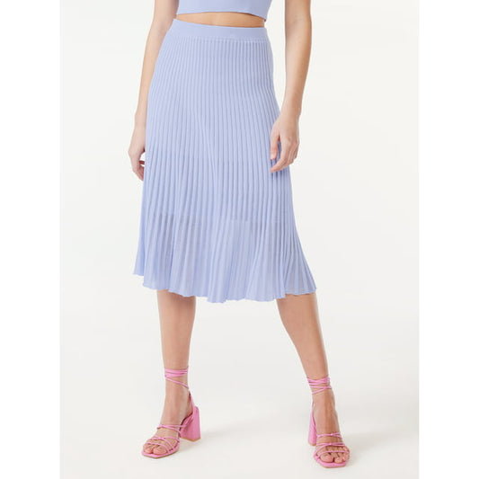 Scoop Womens Stripe Knit Midi Skirt