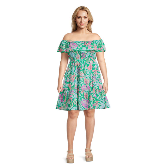 Terra & Sky Womens Plus Size Off The Shoulder Dress