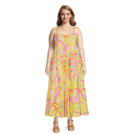 Terra & Sky Womens Plus Size Tiered Maxi Dress