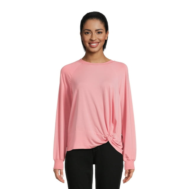 Time and Tru Womens Long Sleeve Twist Top,