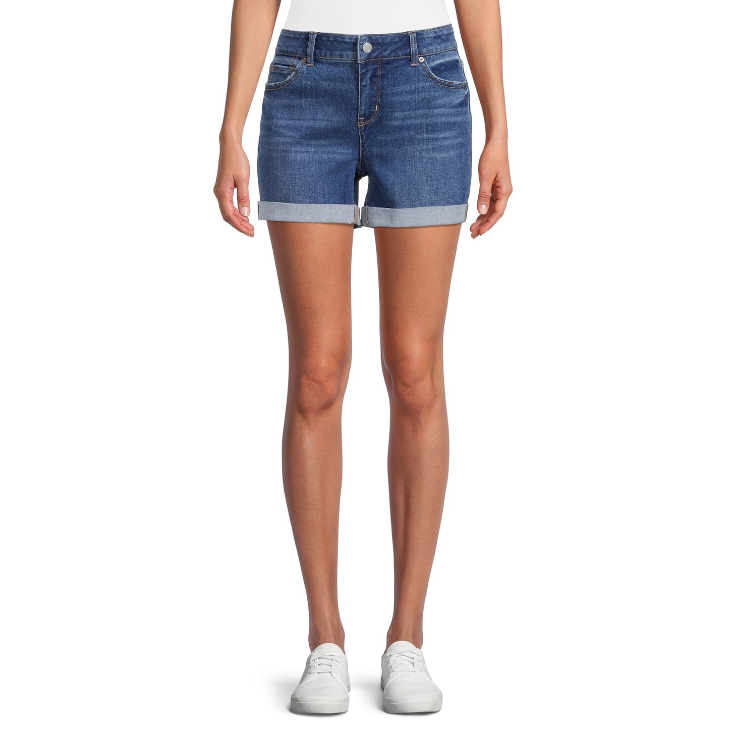 Time and Tru Womens Pull-On Denim Shorts, 4 Insea,