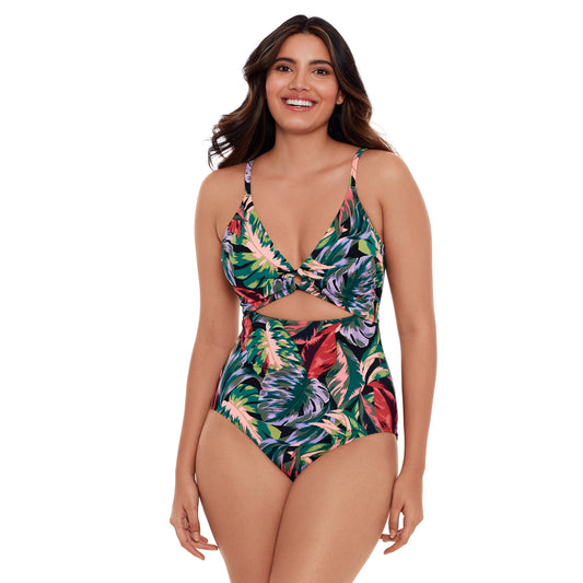 Time and Tru Womens and Womens Plus Size O Ring One Piece Swimsuit