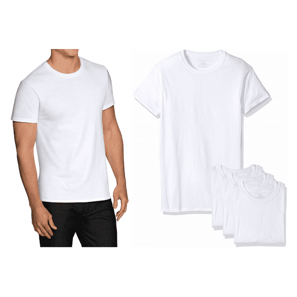 Fruit of the Loom Premium Mens White Crew Undershirt, 4 Pack