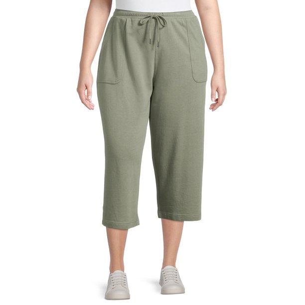 Terra and Sky Womens Plus Size Pull On Knit Capris