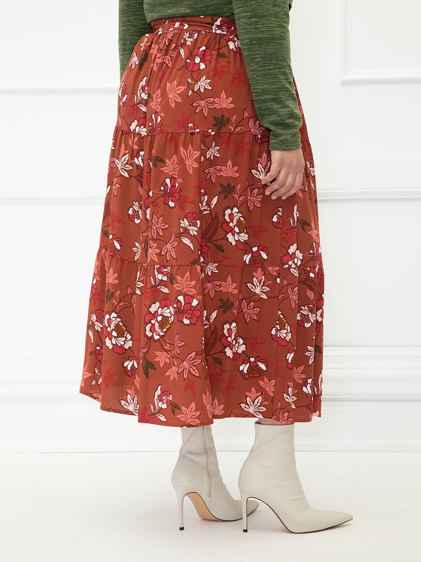 Eloquii Elements Women's Tie Waiste Midi Skirt