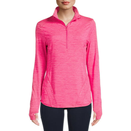 Avia Womens Textured Half-Zip Pullover Top