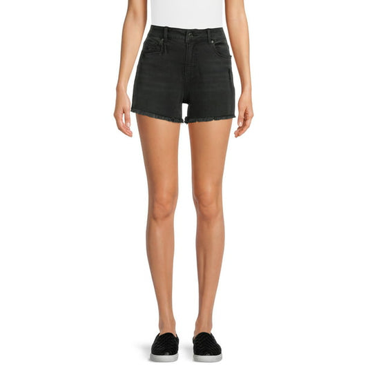 Time and Tru Womens High Rise Frayed Hem Denim Short