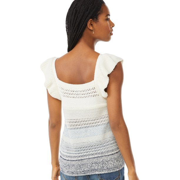 Scoop Womens Ombre Tank Top with Flutter Sleeves