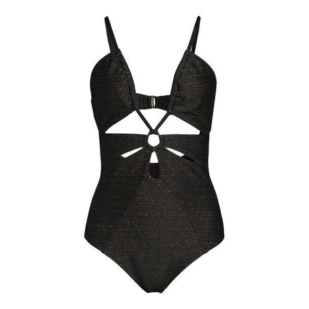 Time and Tru Womens Cut Out One Piece Swimsuit