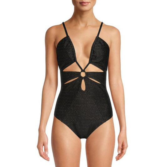 Time and Tru Womens Cut Out One Piece Swimsuit