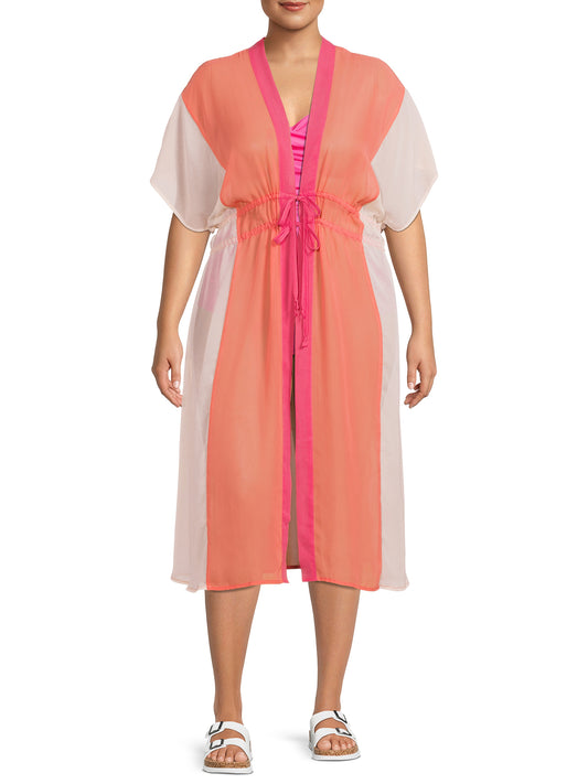 Time and Tru Womens Gathered Waist Dress Cover Up