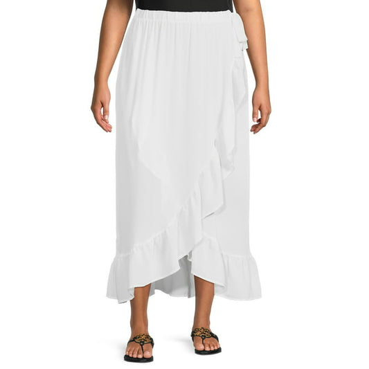 Time and Tru Women's Ruffle Trim Skirt Cover Up