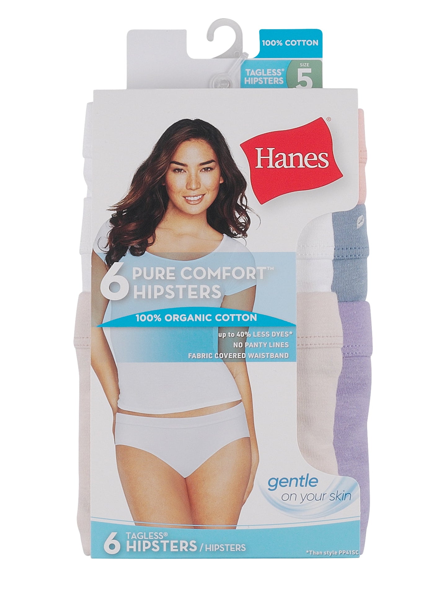 Just My Size Women's Pure Comfort Cotton Hipsters, 6-Pack
