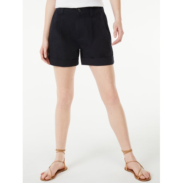 Free Assembly Womens Pleated Cuffed Shorts