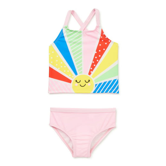 Wonder Nation Toddler Girl Sunshine Swim Tankini Set, 2-Piece  - 2 T - Multicolor