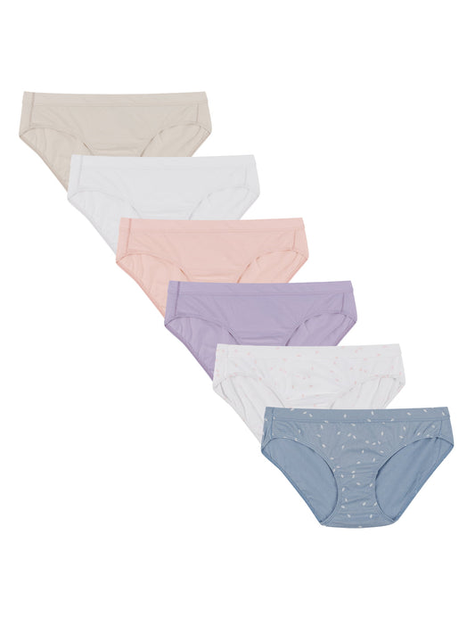 Just My Size Women's Pure Comfort Cotton Hipsters, 6-Pack