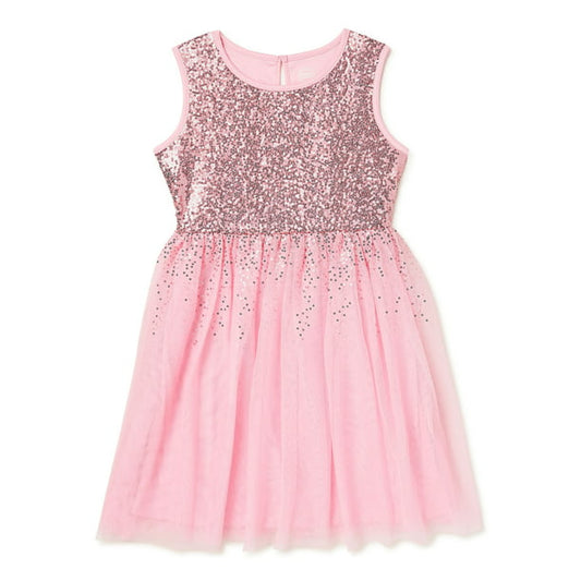 Wonder Nation Girls Sequin Tulle Dress