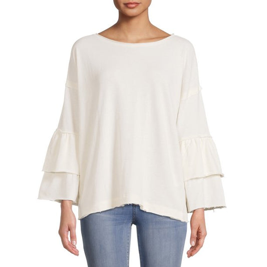 lemon & bloom by Grey State Womens Tiered Sleeve Top