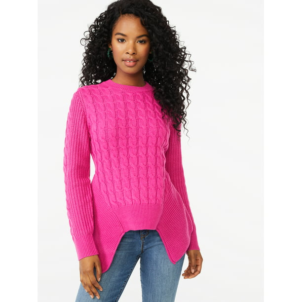Scoop Womens Asymmetrical Sweater
