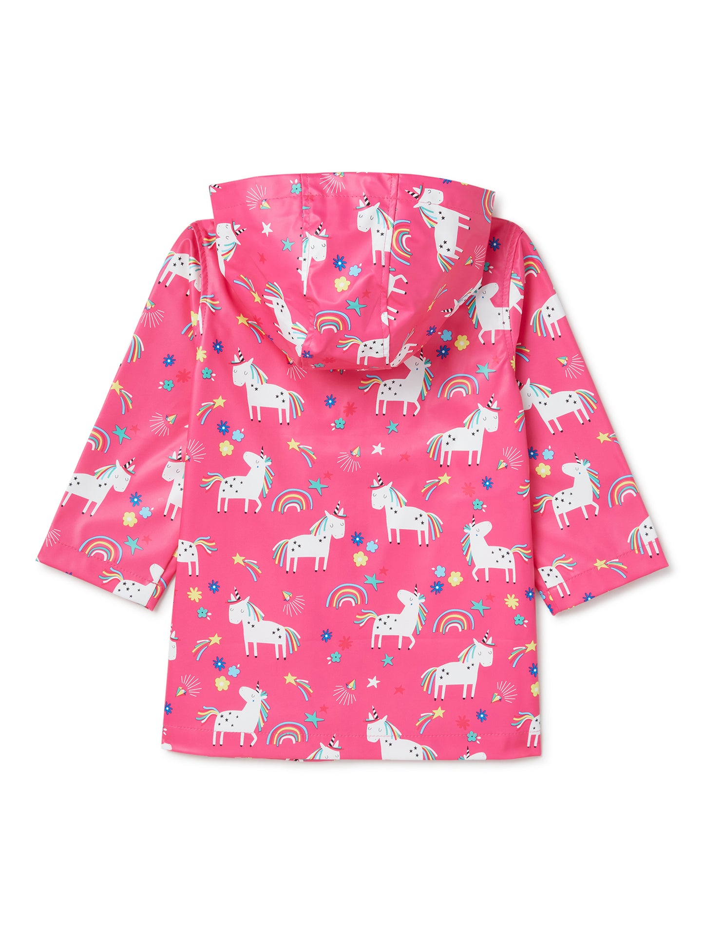 Pink Platinum Toddler Girls Unicorn Print Rain Jacket with Hood - 2 T - Pink